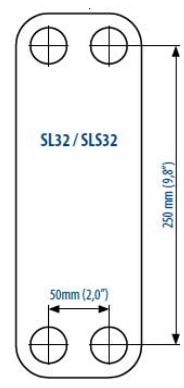 Габаритный чертеж теплообменника Sondex SLS32