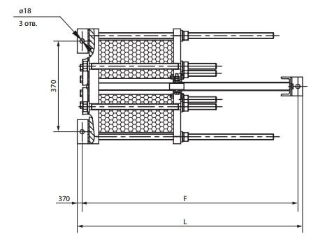 Чертёж теплообменника Danfoss XGF100-034H вид сверху